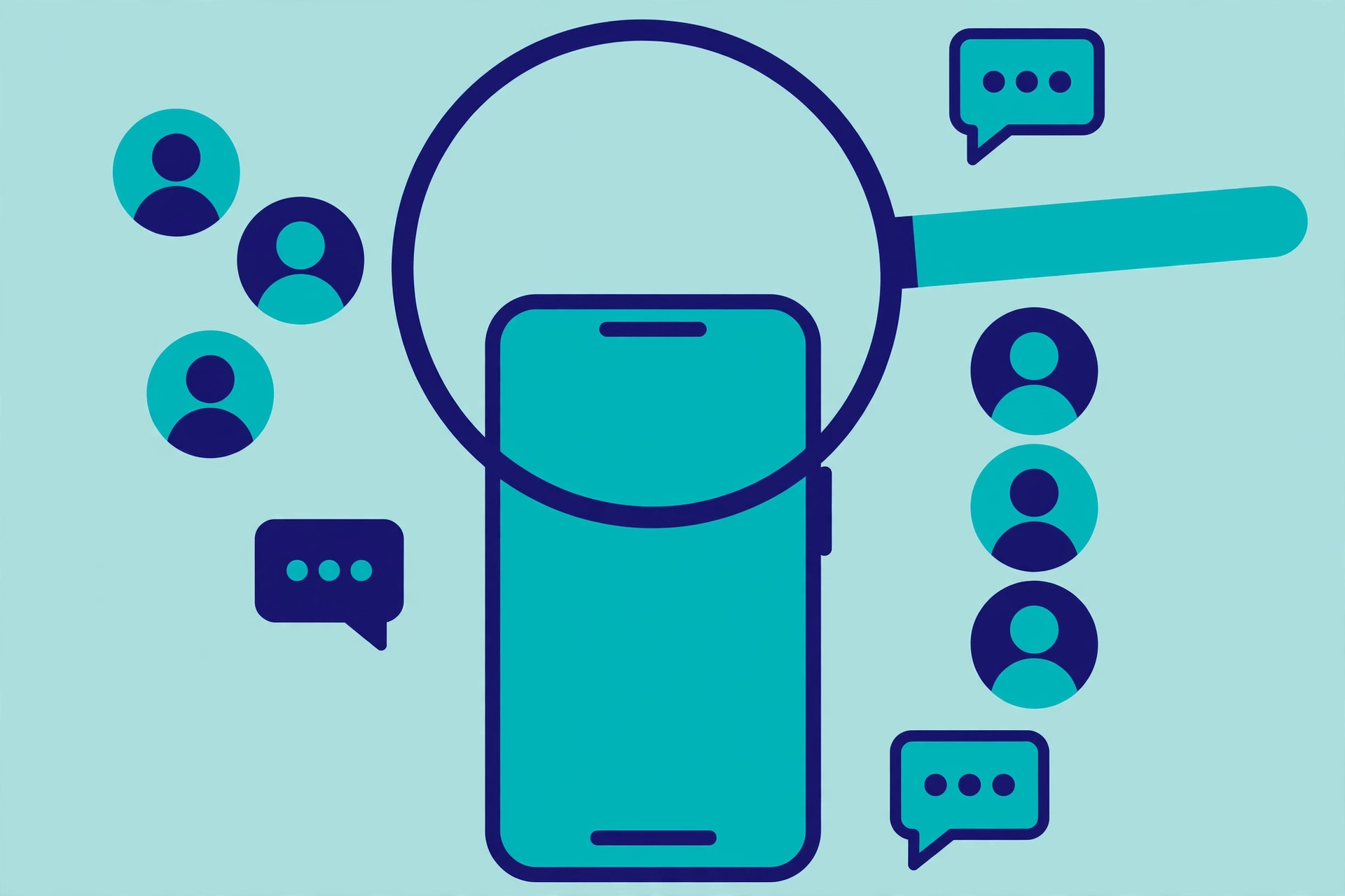 Find social media accounts by phone number illustration