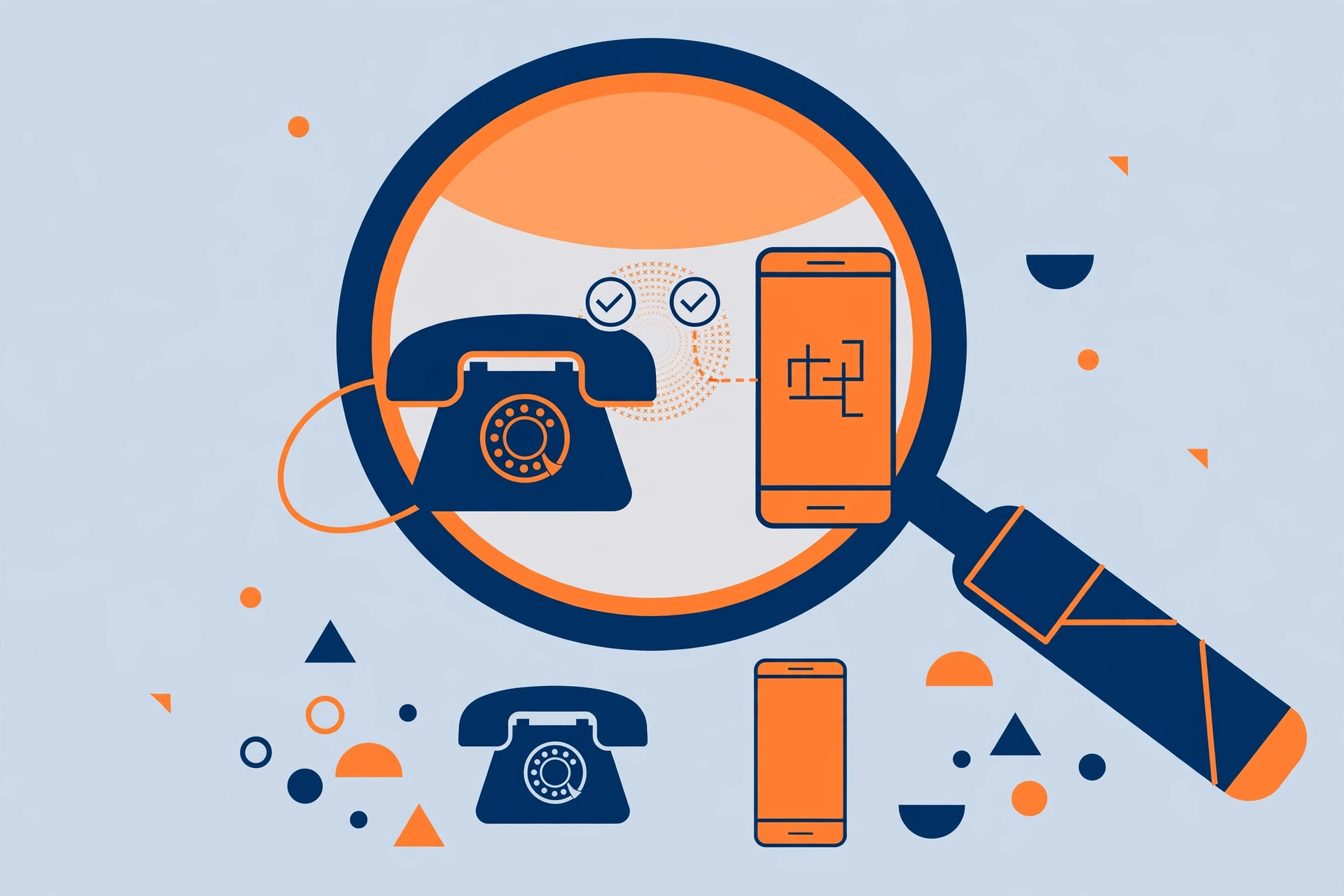 Illustration showing how to check if a phone number is landline or mobile