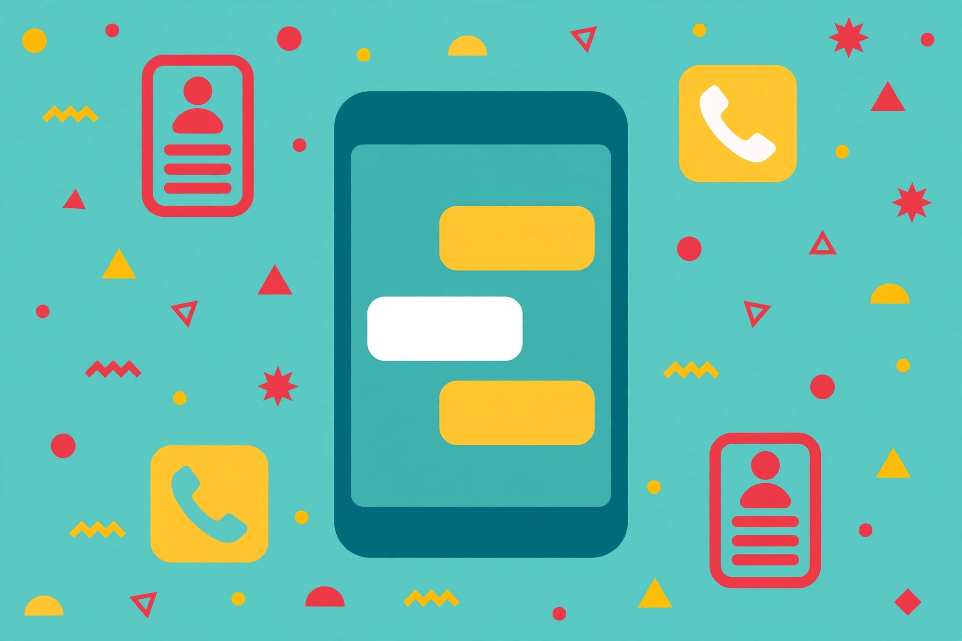 Spain mobile phone numbers database illustrated with a smartphone and contact icons