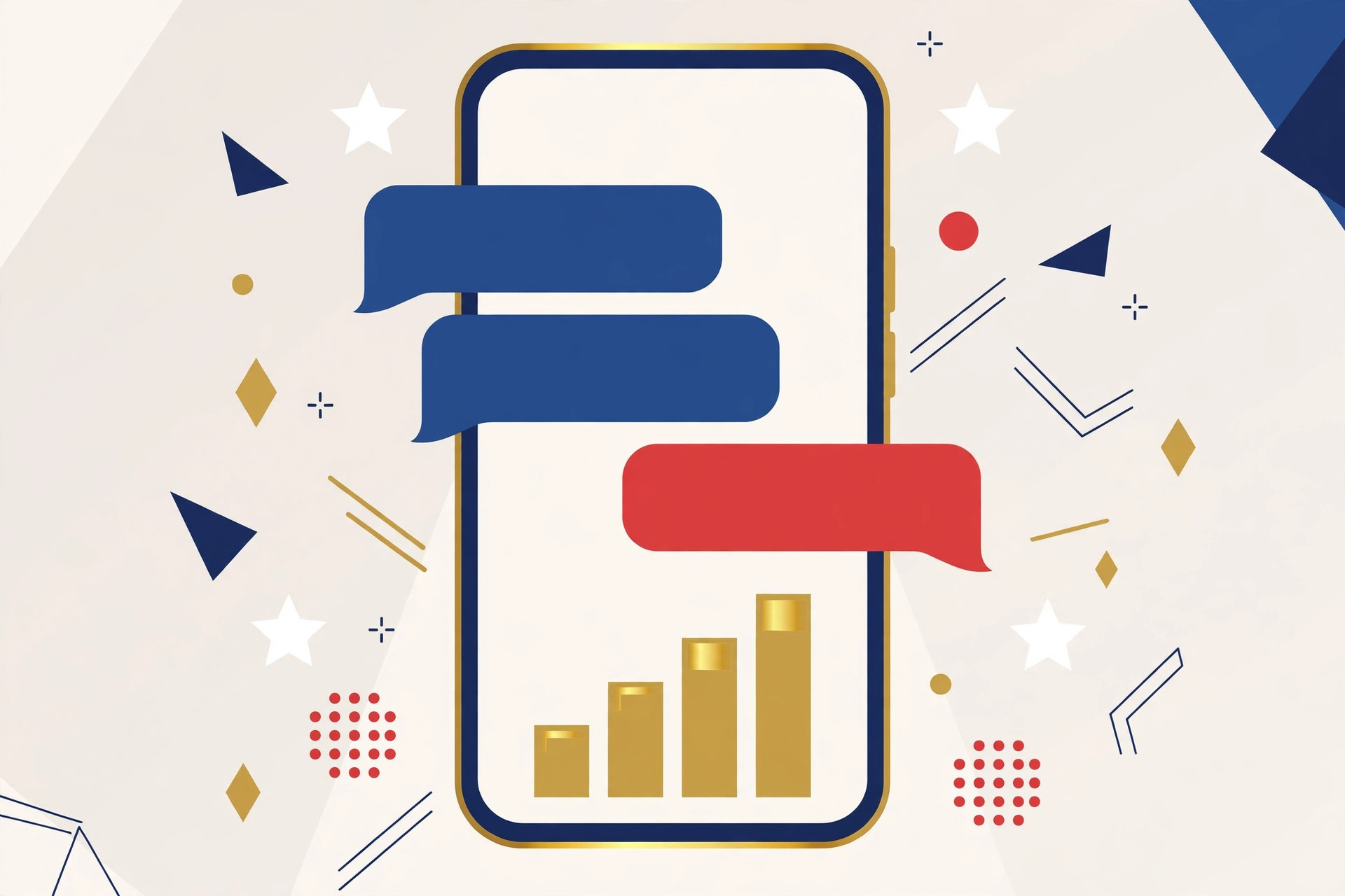 High-income mobile phone numbers database for SMS marketing in the USA, illustrated with a smartphone and growth chart