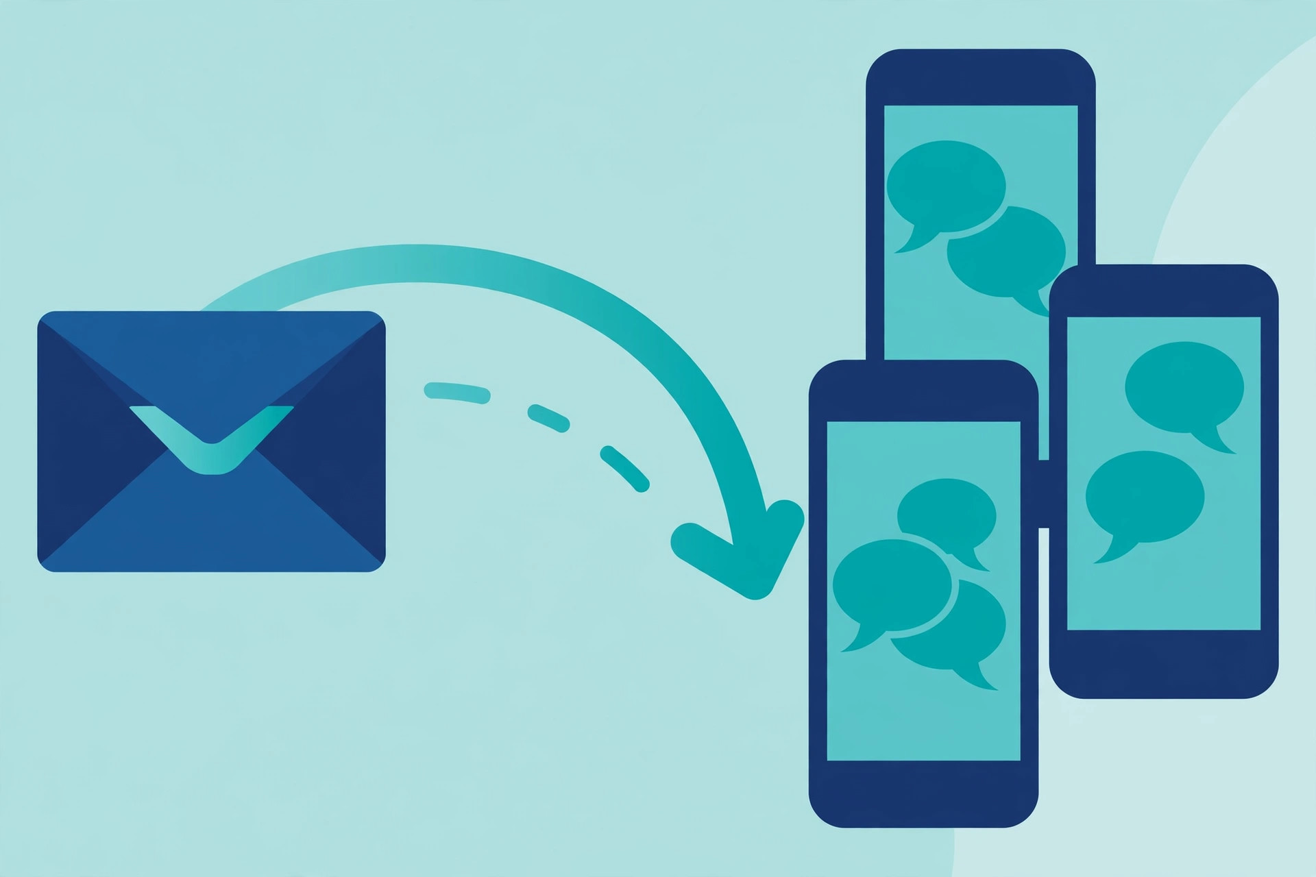 Bulk text messages via email-to-text guide illustration