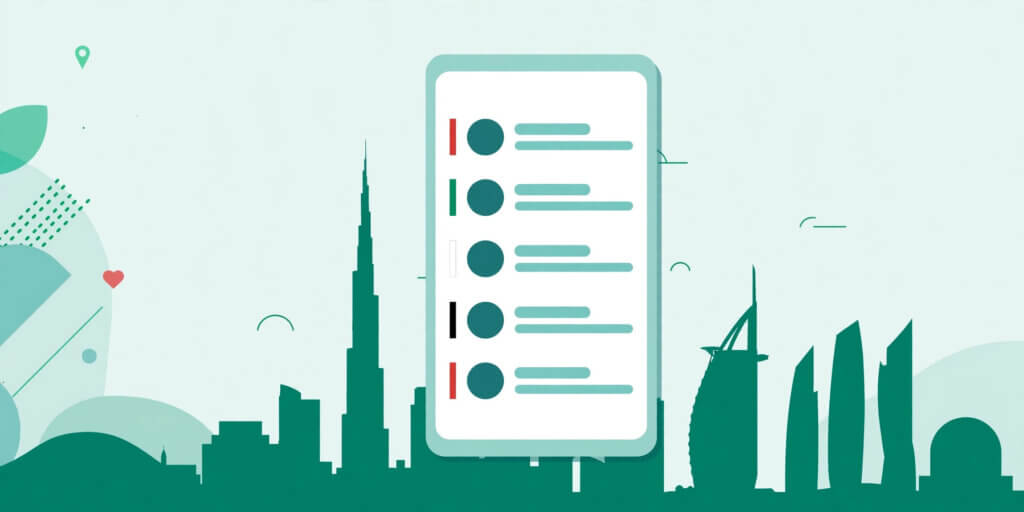 Illustration of a UAE mobile numbers database with phone number contact fields