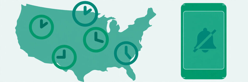 SMS quiet hours by state reference table for compliant text message scheduling