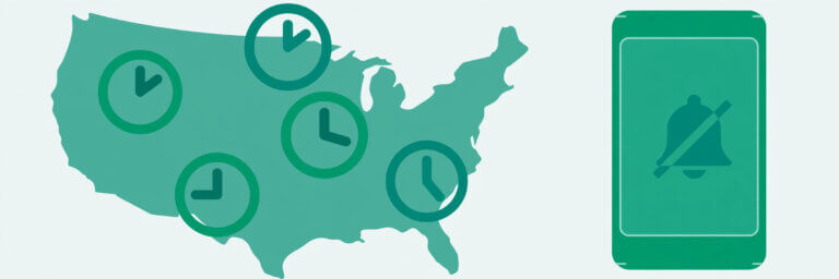 SMS quiet hours by state reference table for compliant text message scheduling