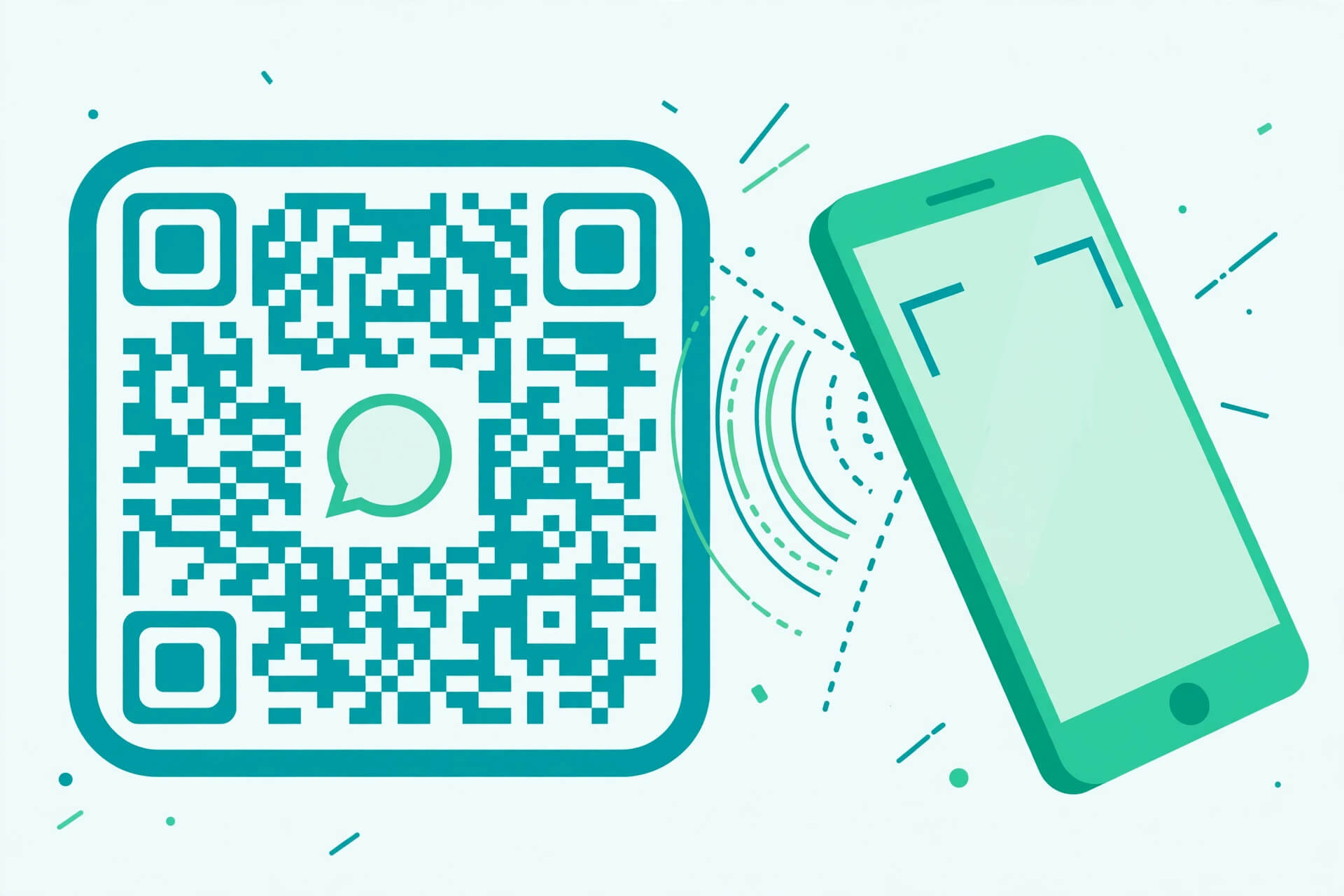 Free WhatsApp QR code generator creating scan-to-chat QR codes with prefilled messages